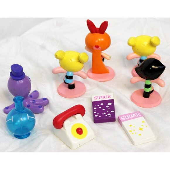 2000 Bakery Crafts 9pc Powerpuff Girls Cake Topper Lot PVC Figurines Phone Octi - Picture 5 of 7